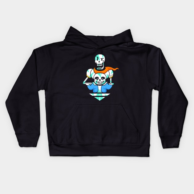 Undertale Sans and Papyrus Kids Hoodie by NoahGriffin